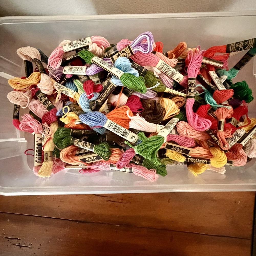 Huge 220+ Lot of DMC Embroidery Floss Thread Cross Stitch Mixed Colors